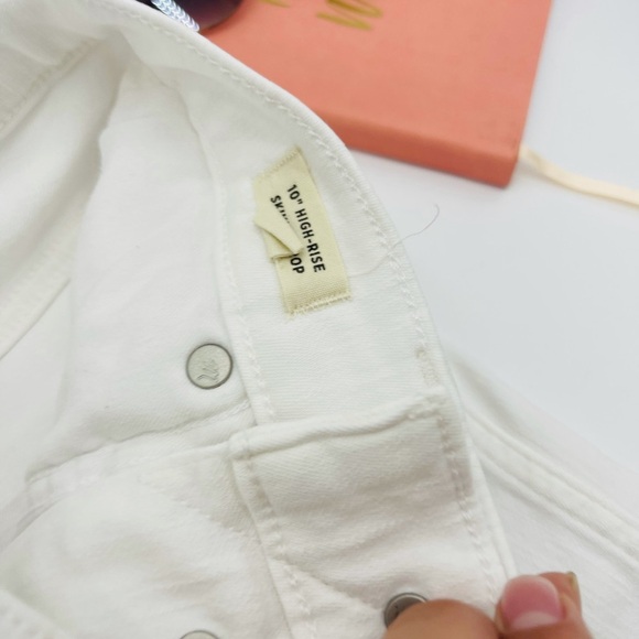 NWOT MADEWELL 10” HIGH RISE SKINNY CROP WHITE HIGH WAISTED BUTTON SKINNG JEANS - Picture 3 of 9